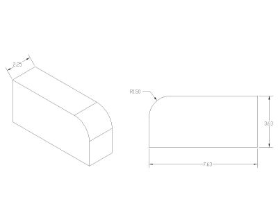 Free AutoCAD 2D Editable Drawings for Curbs & Blocks Isometric view with diemnsions - 50