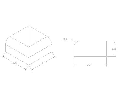 Free AutoCAD 2D Editable Drawings for Curbs & Blocks Isometric view with dimensions - 52