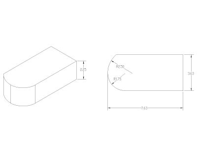 Free AutoCAD 2D Editable Drawings for Curbs & Blocks Isometric view with dimensions - 7
