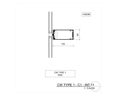 Free AutoCAD 2D Editable Drawings for Curtain Wall and Window Jamb Detail - Type C1