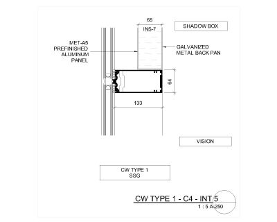 Free AutoCAD 2D Editable Drawings for Curtain Wall and Window Jamb Detail - Type C2