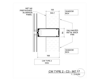 Free AutoCAD 2D Editable Drawings for Curtain Wall and Window Schedule Type C-2-3