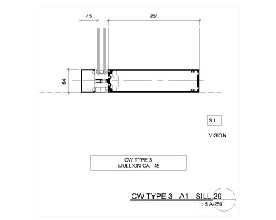 Free AutoCAD 2D Editable Drawings for Curtain Wall and Window Schedule Type A-2