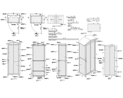 Free AutoCAD 2D Editable Drawings for Cylinder storage cage, with metal structure