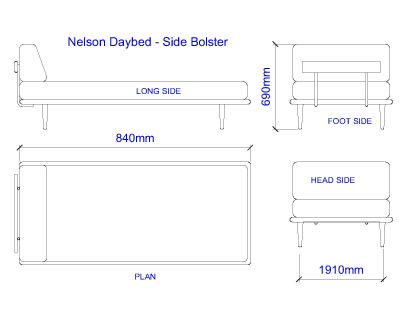 Free AutoCAD 2D Editable Drawings for Daybed Side bolster 1
