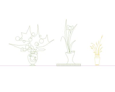 Decoration Flowers & Plants-13 & 14 CAD Block – DWG AutoCAD Editable Drawing (Free Download)