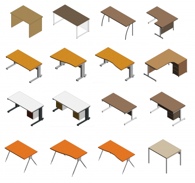 Desk Revit Familien Sammlung