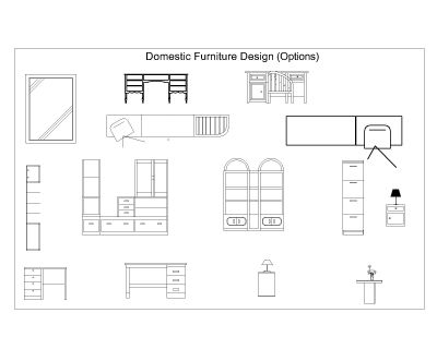 Free AutoCAD 2D Editable Drawings for Domestic Purpose Furniture Design Option_1