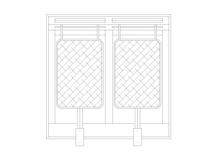 Double Fryer Top View-Model Architectural Drawing. CAD block in DWG format free download.