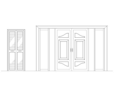 Free AutoCAD 2D Editable Drawings for Double Swing Doors- 1