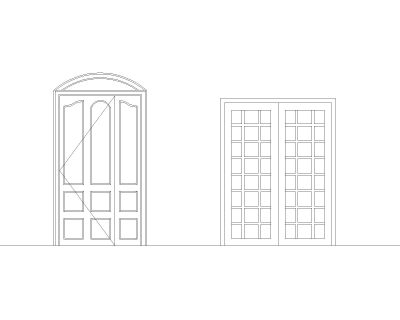 Free AutoCAD 2D Editable Drawings for Double Swing Doors- 4