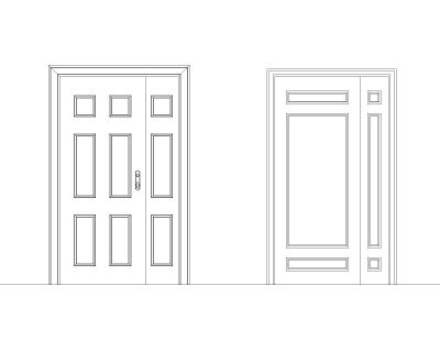 Free AutoCAD 2D Editable Drawings for Double Swing Doors-  5