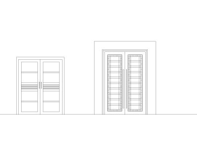 Free AutoCAD 2D Editable Drawings for Double Swing Doors- 6