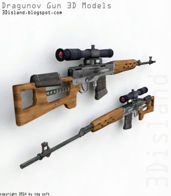Free AutoCAD Editable Drawings for Dragunov 3D models