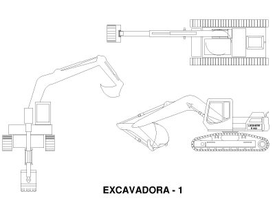 Free AutoCAD 2D Editable Drawings for Dual action Excavator
