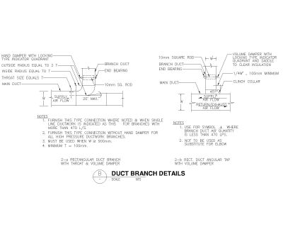 DUCT BRANCH DETAILS CAD Block – DWG AutoCAD Editable Drawing (Free Download)