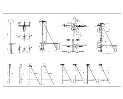 Free AutoCAD 2D Editable Drawings for Electric Power Line Support Equipments_1
