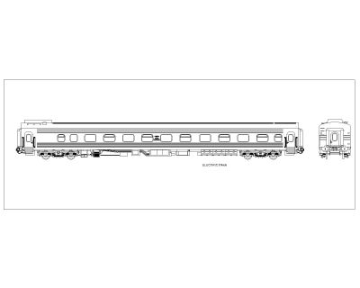 Free AutoCAD 2D Editable Drawings for Electric Train Side View - 2
