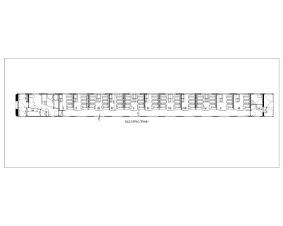 Free AutoCAD 2D Editable Drawings for Electric Train Inside View - 3