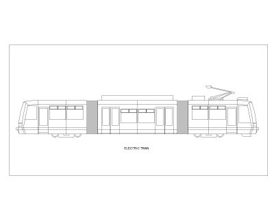 Free AutoCAD 2D Editable Drawings for Electric Train Outer Side View - 4