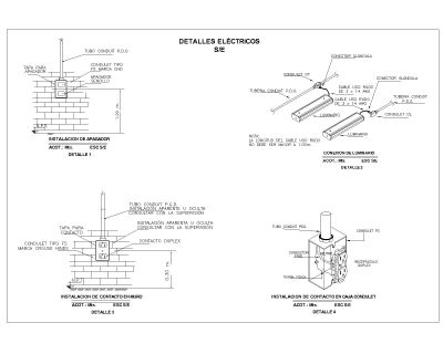 Free AutoCAD 2D Editable Drawings for Electrical Pole Control Switch Installation