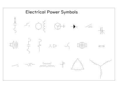 Free AutoCAD 2D Editable Drawings for Electrical Power Symbols