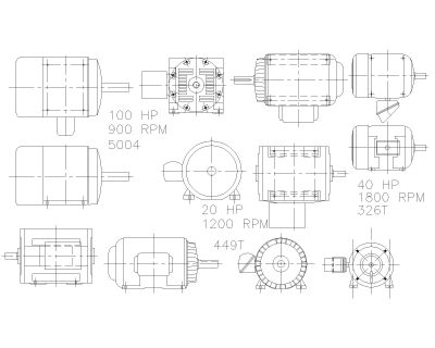 Free AutoCAD 2D Editable Drawings for Electrical Symbology of Motors - 4