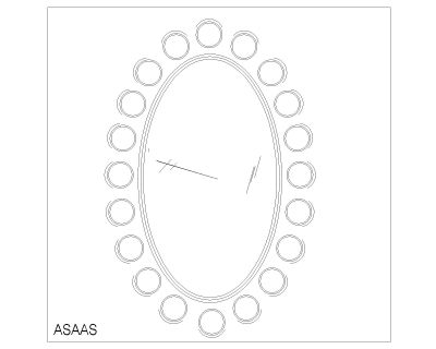 Free AutoCAD 2D Editable Drawings for Elips Shape Meeting & Dining Table_ 5