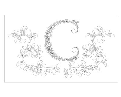 Free AutoCAD 2D Editable Drawings for English Alphabet Arts _ C