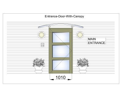 Free AutoCAD 2D Editable Drawings for Entrance-Door-With-Canopy