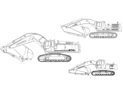 Free AutoCAD 2D Editable Drawings for Excavators at site
