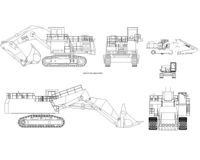 Free AutoCAD 2D Editable Drawings for Excavators with working on site- 1