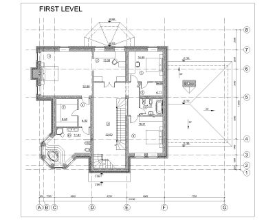 FAMILY HOUSE (FIRST LEVEL PLAN) CAD Block – DWG AutoCAD Editable Drawing (Free Download)