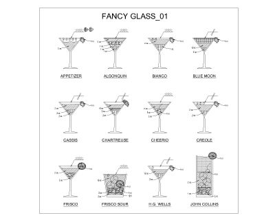 Free AutoCAD 2D Editable Drawings for Fancy Cups _ 01