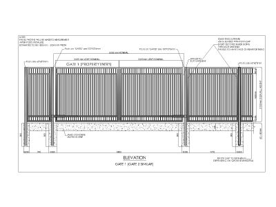Free AutoCAD 2D Editable Drawings for Fence Gate Design Front view