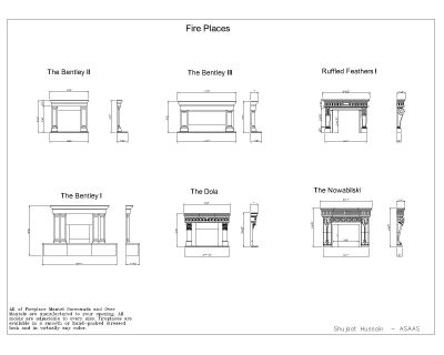 Free AutoCAD 2D Editable Drawings for Fire Place Designs- 02