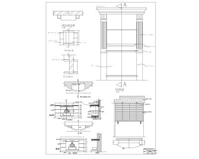 Free AutoCAD 2D Editable Drawings for Fire Place Designs- 001