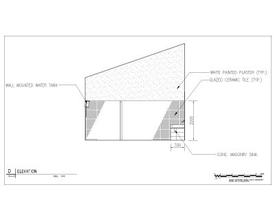 Free AutoCAD 2D Editable Drawings for Fire Station Toilet & Enlarged Elevation - D