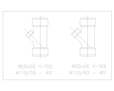 Free AutoCAD 2D Editable Drawings for Fitting Elbows Tee Reducers PVC_ 25