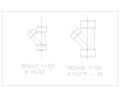 Free AutoCAD 2D Editable Drawings for Fitting Elbows Tee Reducers PVC_ 28