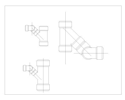 Free AutoCAD 2D Editable Drawings for Fitting Elbows Tee Reducers PVC_ 5