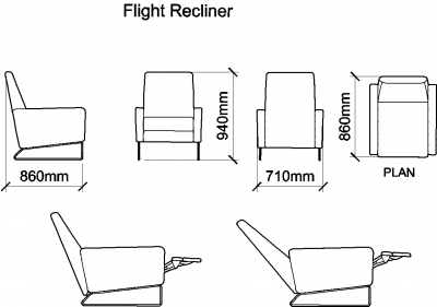 AutoCAD download Flight Recliner DWG Drawing