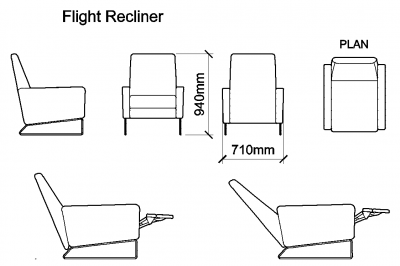 AutoCAD download Flight Recliner DWG Drawing