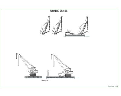 Free AutoCAD 2D Editable Drawings for Heavy Floating Cranes - 2