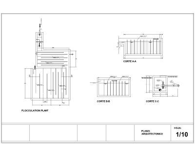 Free AutoCAD 2D Editable Drawings for FLOCCULATION PLANT