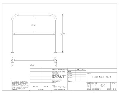 Free 2D/3D CAD drawing for Floor Mounted Railings-3”