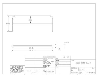 Free AutoCAD 2D Editable Drawings for Floor Mounted Railings-8