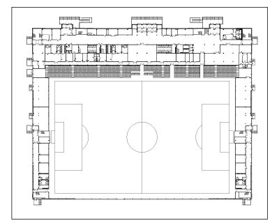 Football Stadium Design Layout Plan CAD Block – DWG AutoCAD Editable Drawing (Free Download) 