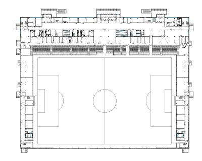 Football Stadium Layout-Model Architectural Drawing. CAD block in DWG format free download.