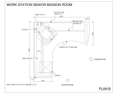 Free AutoCAD 2D Drawings for “Work Station Design with MDF Wooden & Polished-25